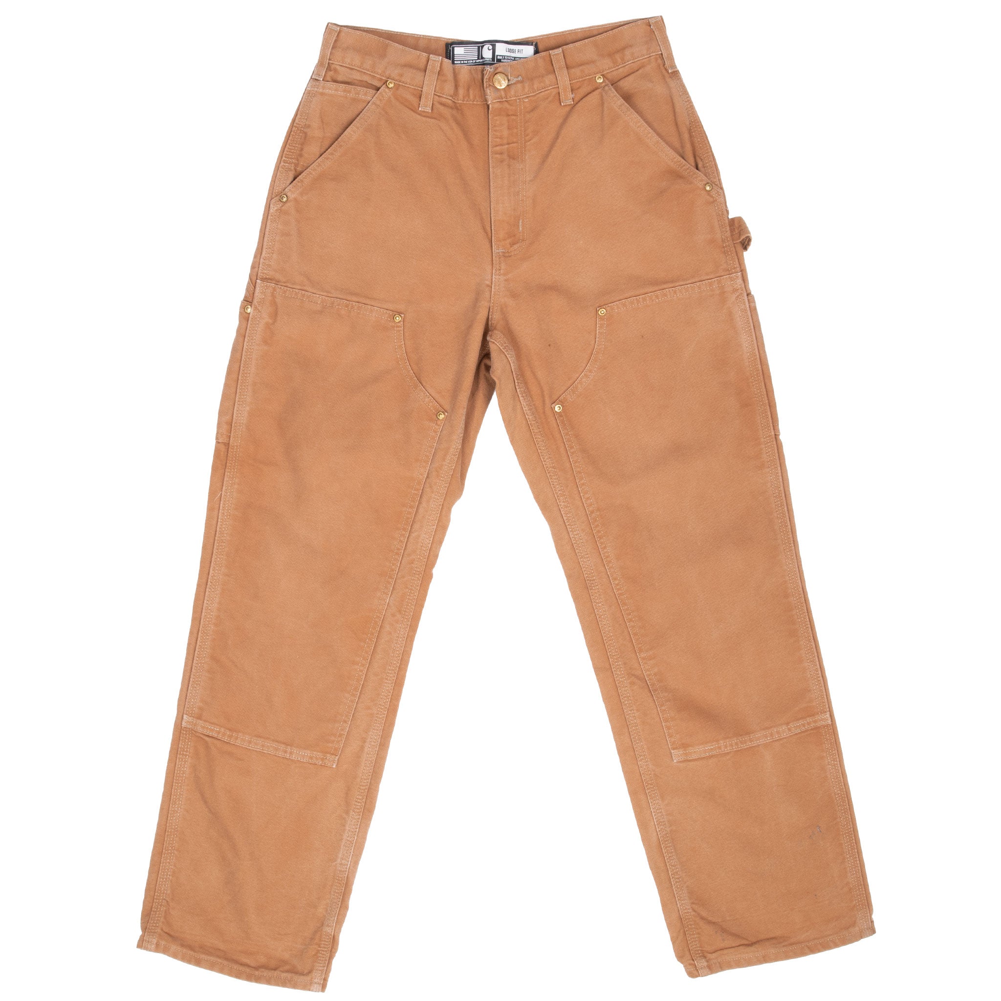 Vintage Carhartt Double Knee Sandstone Work Pants 2000s - Size 29x30 - Durable Workwear for Construction, Farming & Outdoor Activities