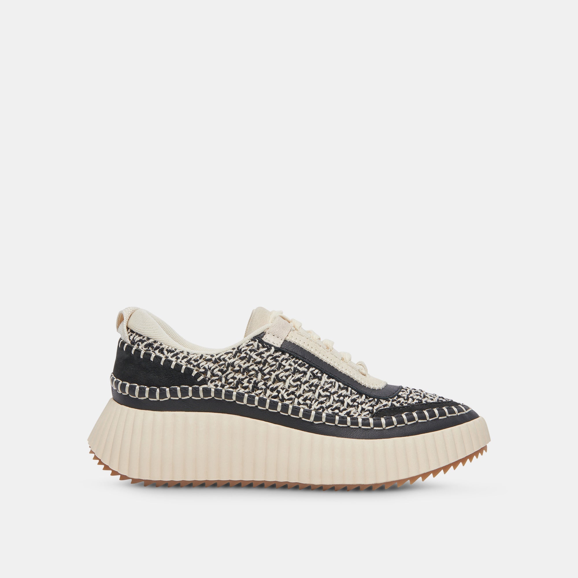 DOLEN White and Black Woven Sneakers - Lightweight Comfortable Casual Shoes for Men & Women | Perfect for Running, Walking, Gym & Everyday Wear