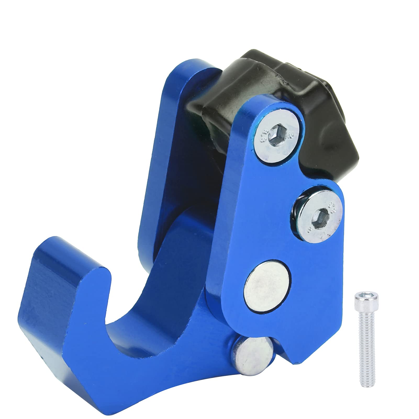 Universal Motorcycle Helmet Hook - CNC Aluminum Alloy Hanger for Scooter & Luggage - Blue - Secure Storage On-the-Go