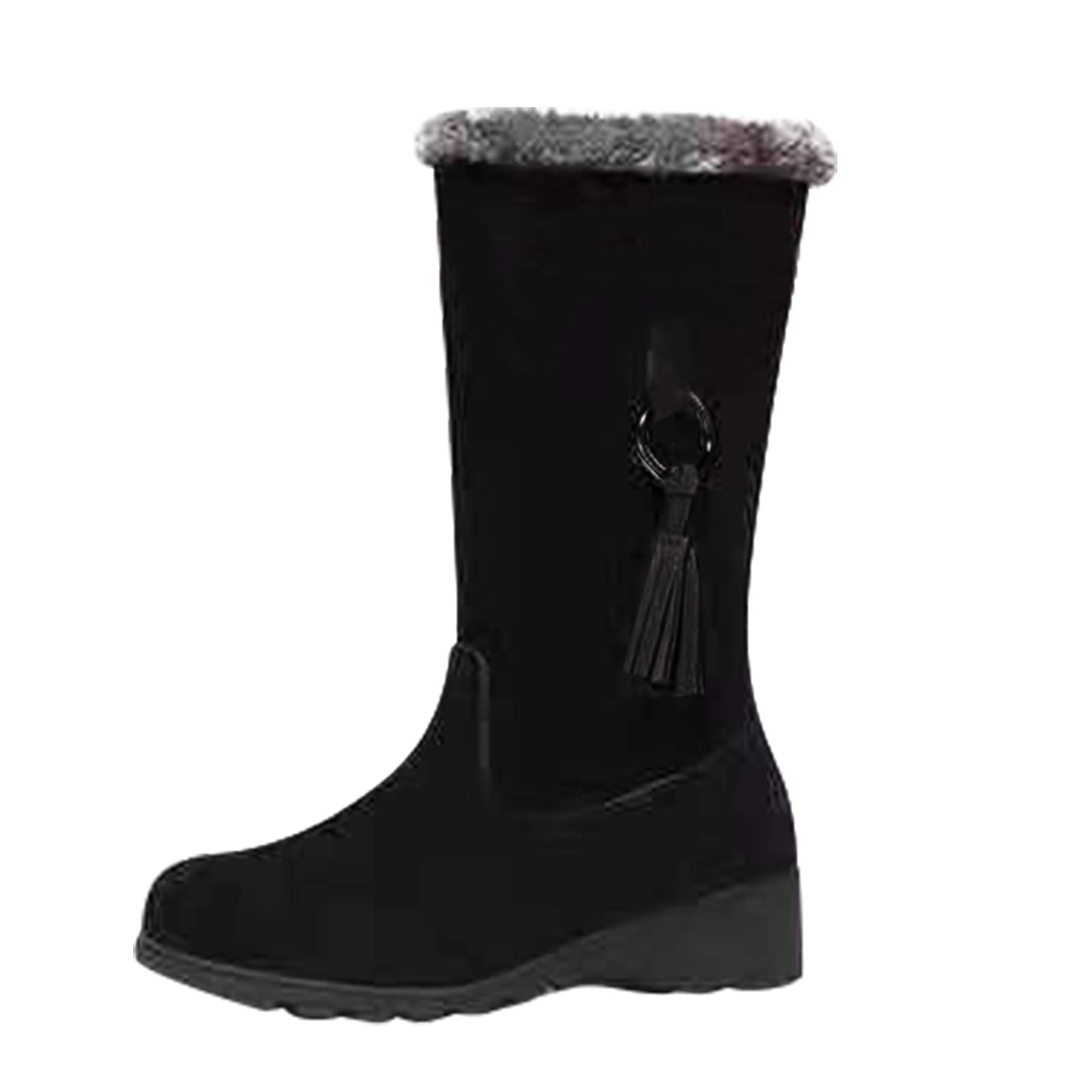 Women's Winter Snow Boots - Ankle Height, Thick Sole, Wide Width 8 - Fashionable & Warm for Snowy Weather, Outdoor Activities & Casual Wear