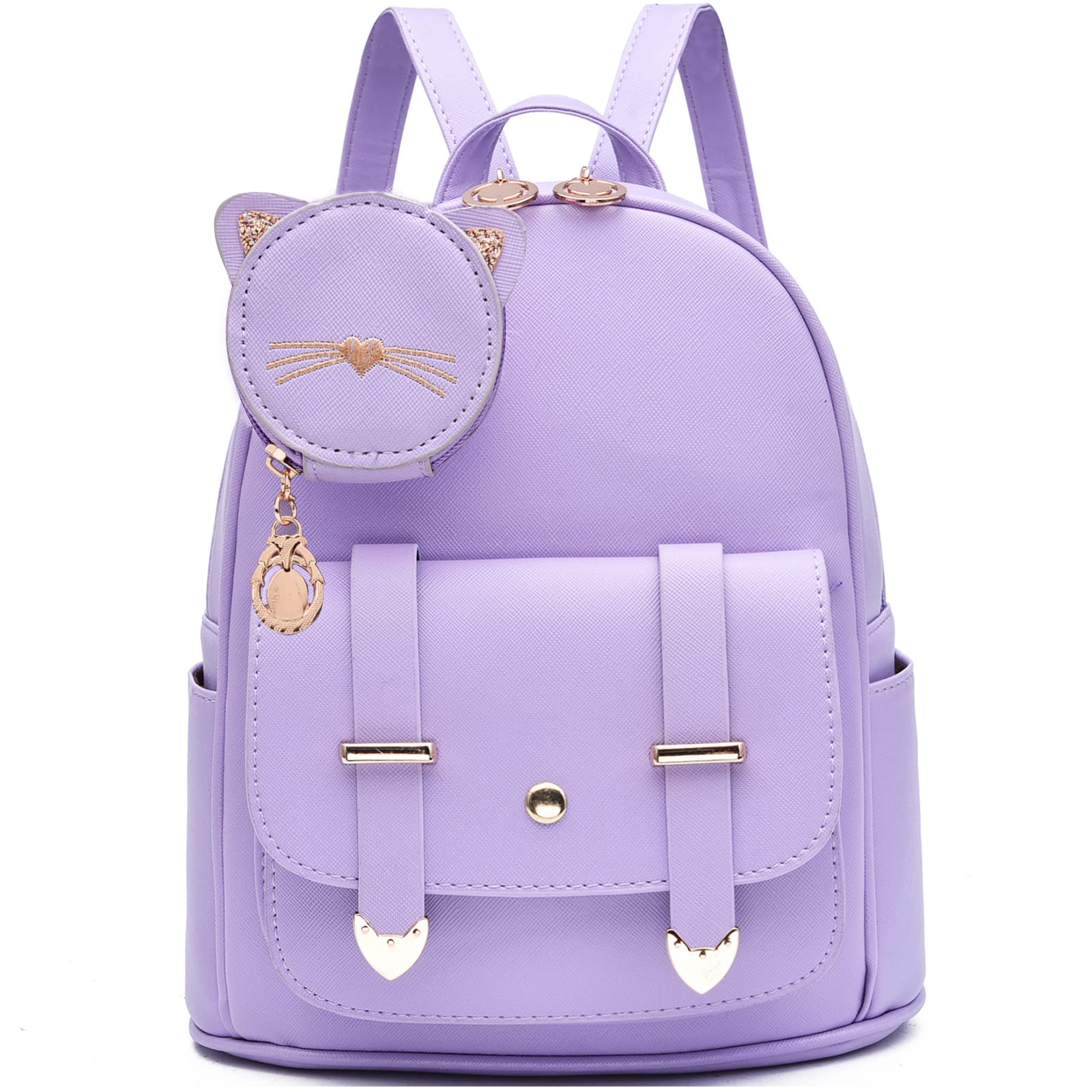 IHAYNER Women's Mini Leather Backpack Purse - Cute Kitty Satchel Bag for Daily Use, Travel & School | Fashionable Small Backpack for Women