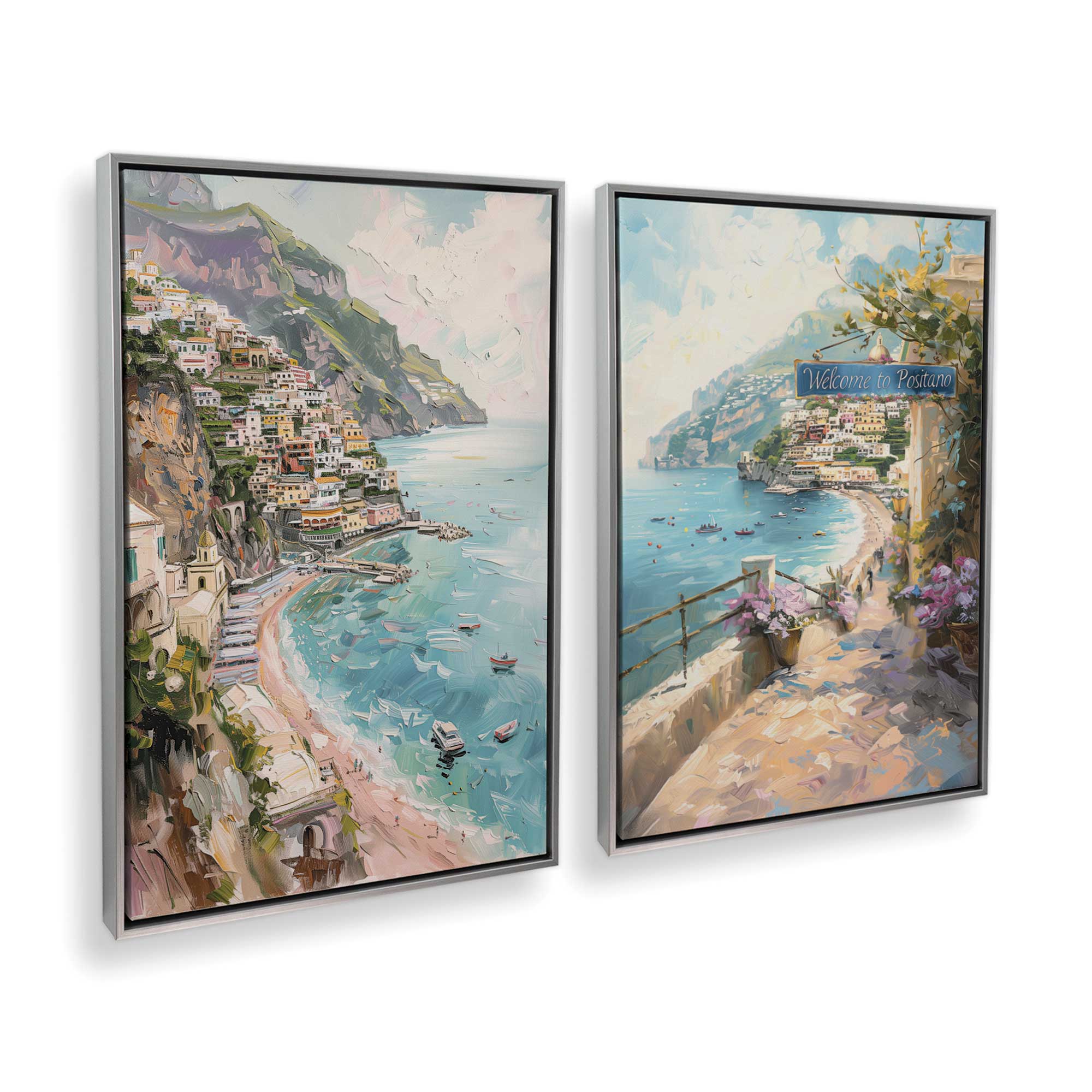 Coastal Charm Paradise Wall Art - Set of 2 Canvas Prints for Beach House Decor, Living Room & Bedroom