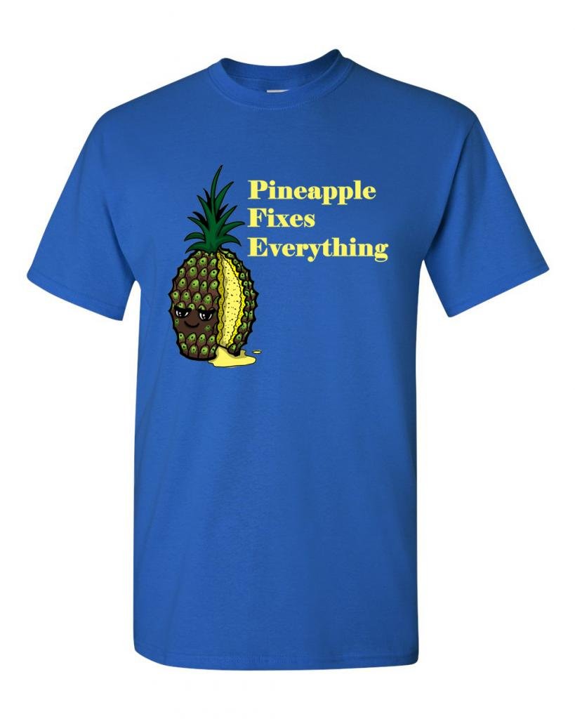 Pineapple Fixes Everything Funny Adult T-Shirt - Trendy Graphic Tee for Casual Wear, Parties & Gifts