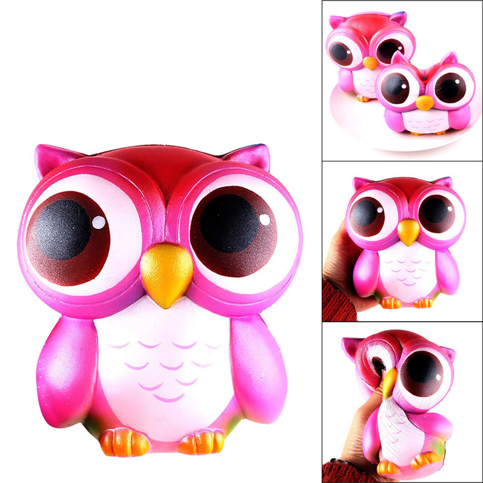 15cm Pink Owl Scented Slow Rising Squishy Stress Relief Toy for Kids - Easter Decor, Home Ornaments & Fun Party Favors for Women, Men & Children - Perfect for Easter Gifts, Classroom Rewards and Sensory Play