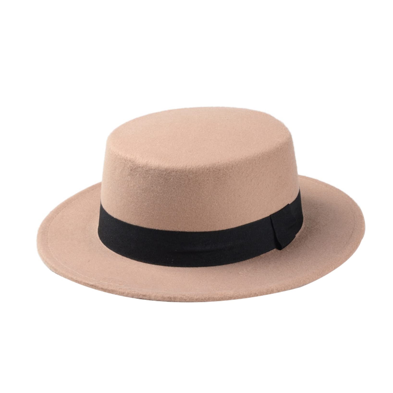 Wool Felt Fedora Hat for Boys & Girls - Winter & Spring Child Kid Hat with Flat Dome Oval Top - Bowler Panama Sun Hat for Outdoor Activities, Parties, and Fashion Accessories