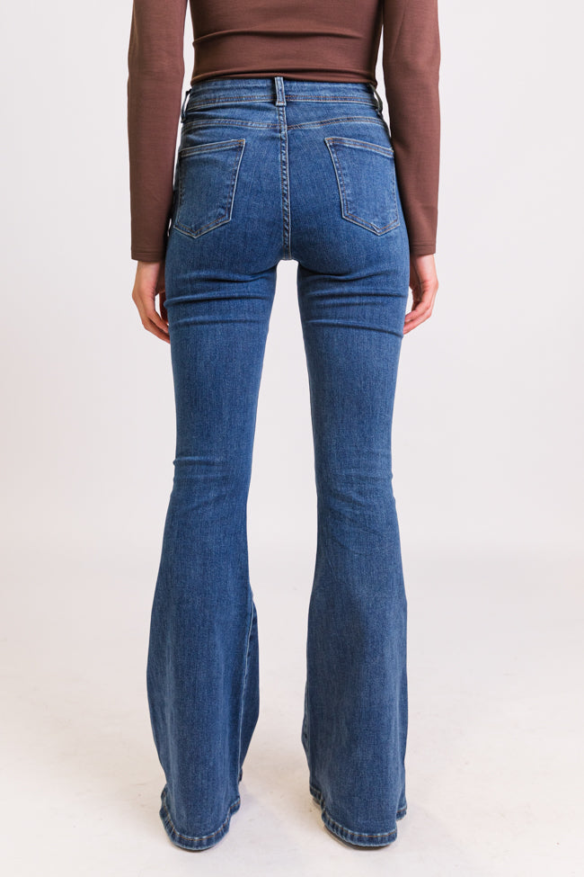 Maren Women's Tall Dark Wash Stretch Flare Jeans - High Waist Bootcut Denim Pants for Casual & Office Wear