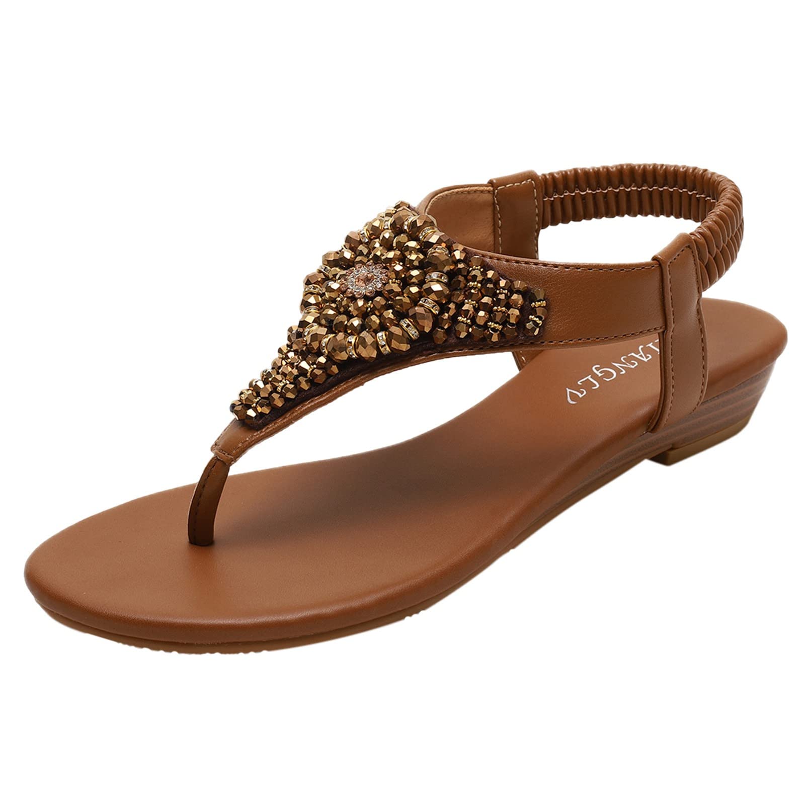 Leopard Print Sandals for Women - Rhinestone Embellished Flat Flip Flops | Perfect for Weddings, Bridal Parties & Summer Beach Outfits