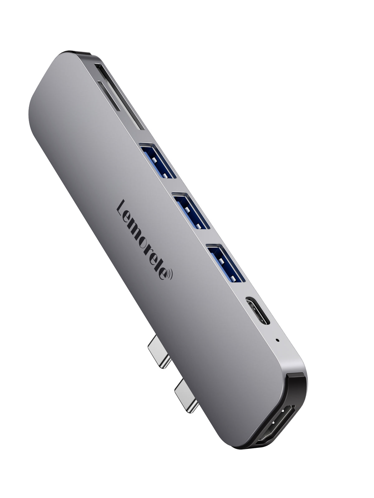 LEMORELE™ TC52 7-in-1 USB C Hub for MacBook Pro/Air - Multi-Port Adapter with HDMI, USB 3.0, SD/TF Card Reader, PD Charging - Perfect for Home Office, Travel & Video Conferencing