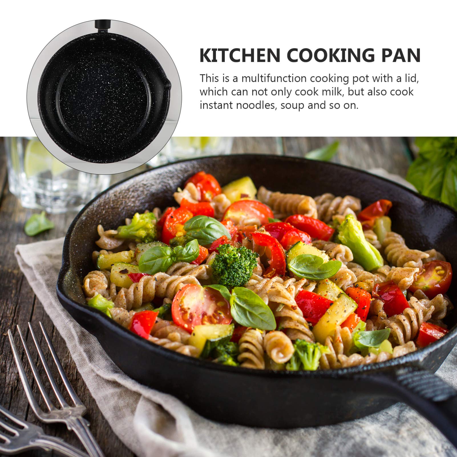**Hemoton 2.5QT Milk Cooking Pot - Stainless Steel Saucepan with Lid for Noodles, Soup & Frying - Non-Stick Kitchen Cookware for Stovetop & Induction - Perfect for Home, Dorm & Camping Cooking**