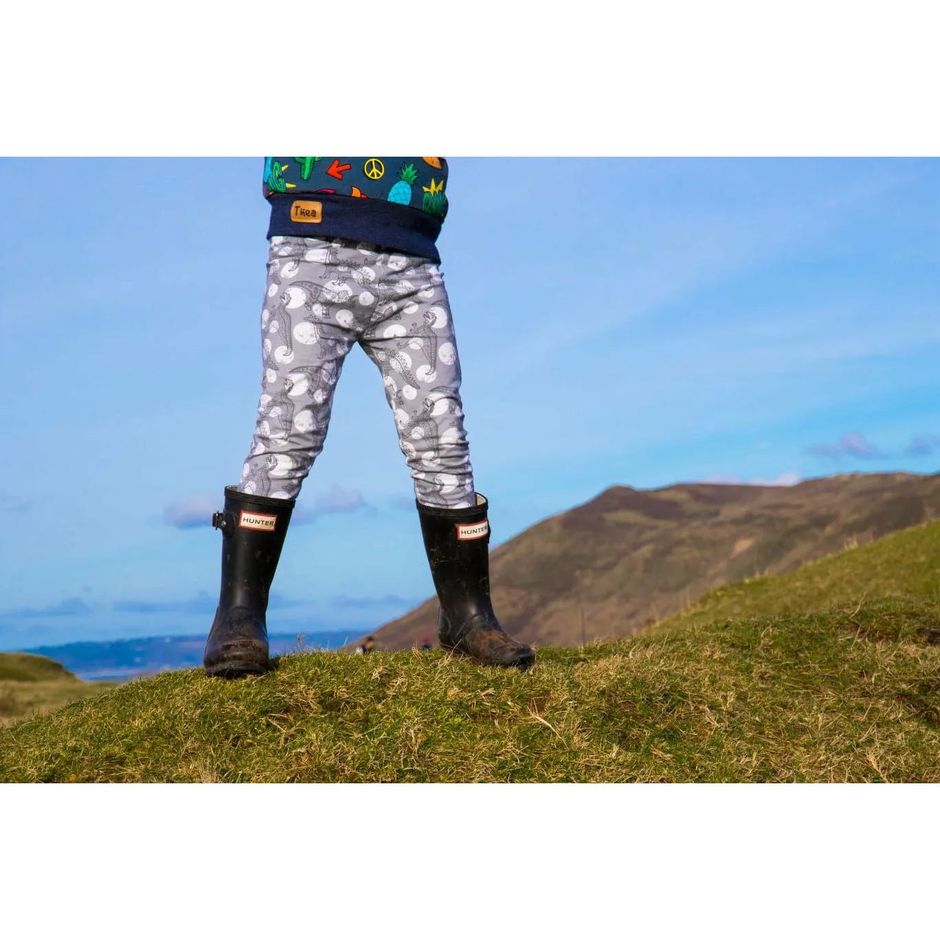 Dino Moon Baby and Toddler Leggings - Soft Stretchy Dinosaur Print Pants for Boys & Girls - Perfect for Playtime, Daycare & Family Outings
