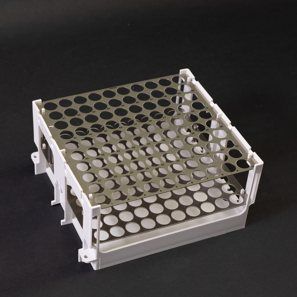 Foxy® R1 & R2 Tube Racks for 16mm Diameter Laboratory Tubes (Pack of 100) - Perfect for Lab Organization, Sample Storage & Scientific Experiments