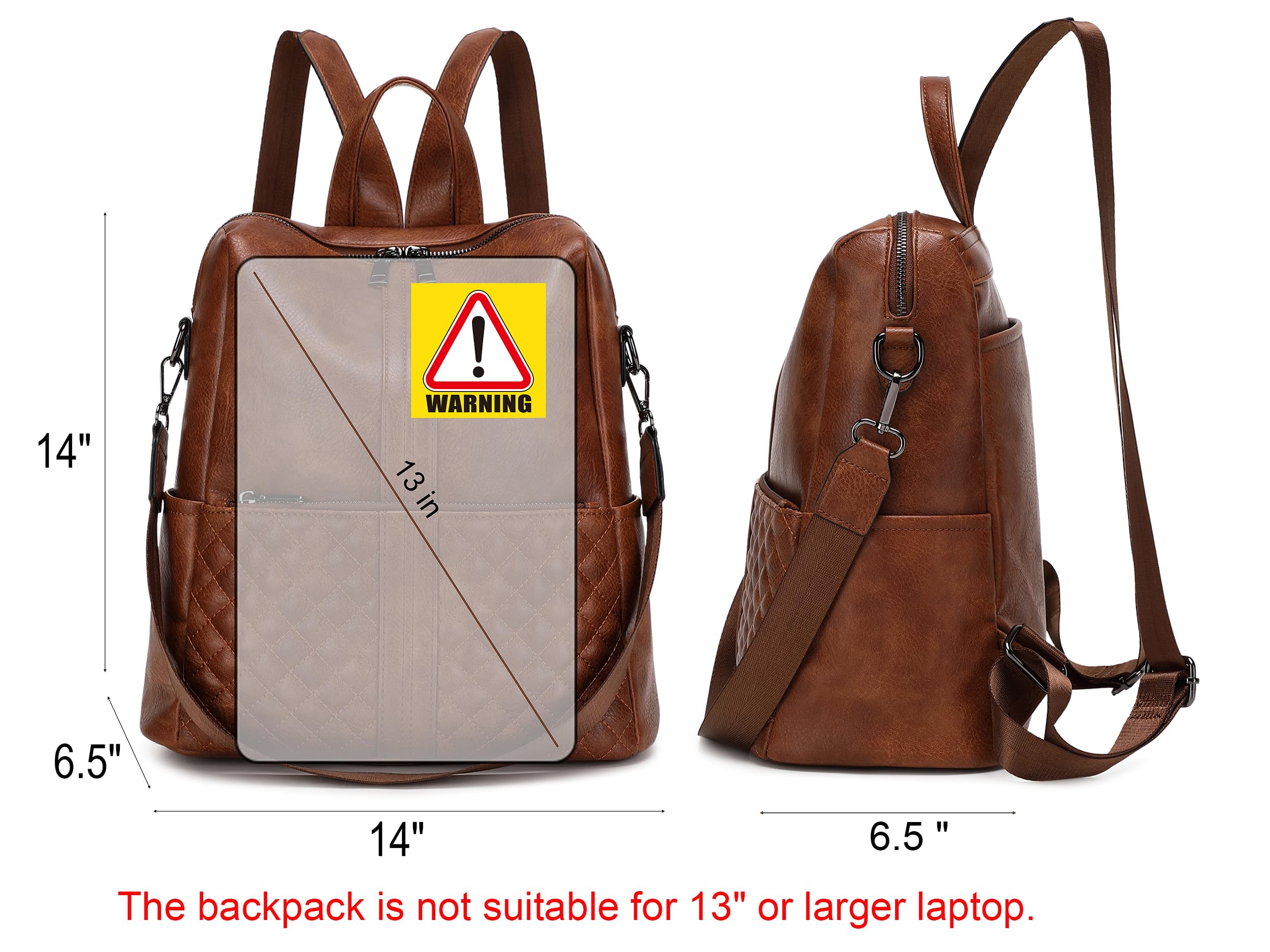 Stylish Vegan Leather Backpack Purse for Women - Multipurpose Travel & Daily Use Shoulder Bag | Perfect for Work, School & Commuting