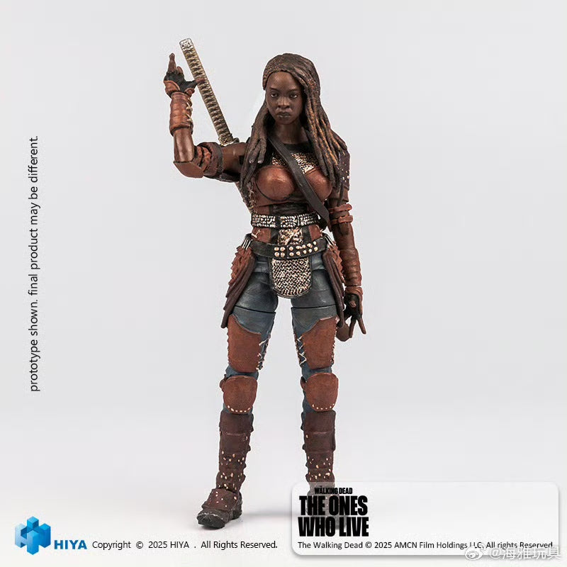 Pre Order 1/18 HIYA 4-Inch Action Figure - The Walking Dead: The Ones Who Lived Michonne Collectible Mini Series | Highly Detailed Sculpt | Perfect for Display, Collection, and Role-Playing Scenes