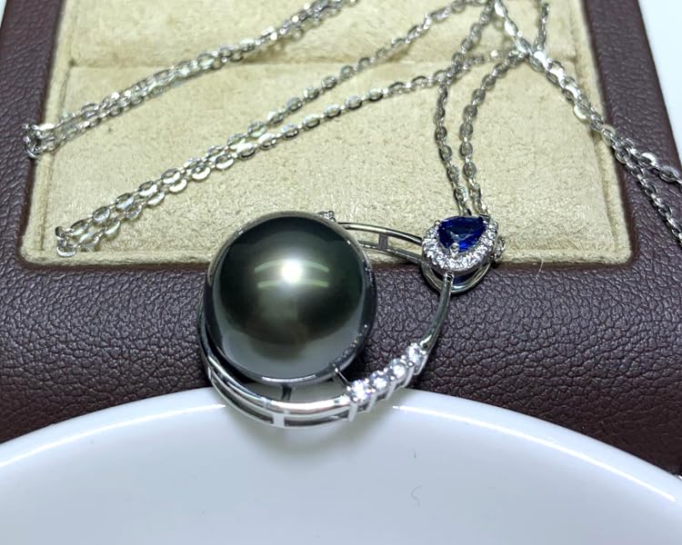 Tahitian Black Pearl Necklace for Women - Elegant Fine Jewelry Gift for Wife, Mom, Girlfriend - Perfect for Anniversary, Birthday, Valentine's Day, Mother's Day & Christmas - Luxury Pearl Jewelry for Special Occasions & Evening Events