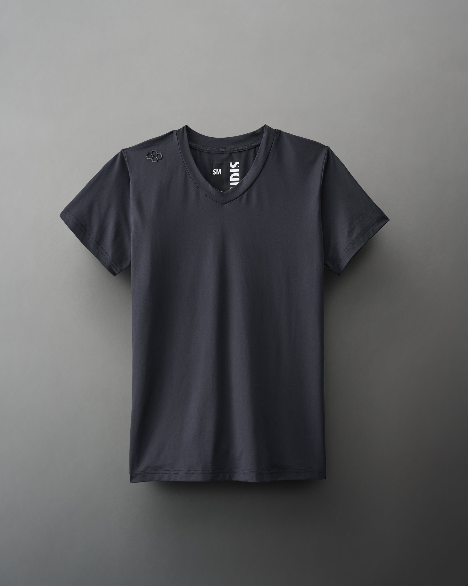 RUDIS Performance Women's V-Neck T-Shirt - Moisture Wicking Athletic Top for Workouts & Training - Black
