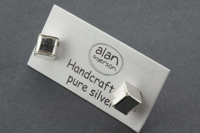 Cube Stud Earrings for Women - 14K Gold Plated Minimalist Geometric Studs - Perfect for Everyday Wear, Office & Date Night