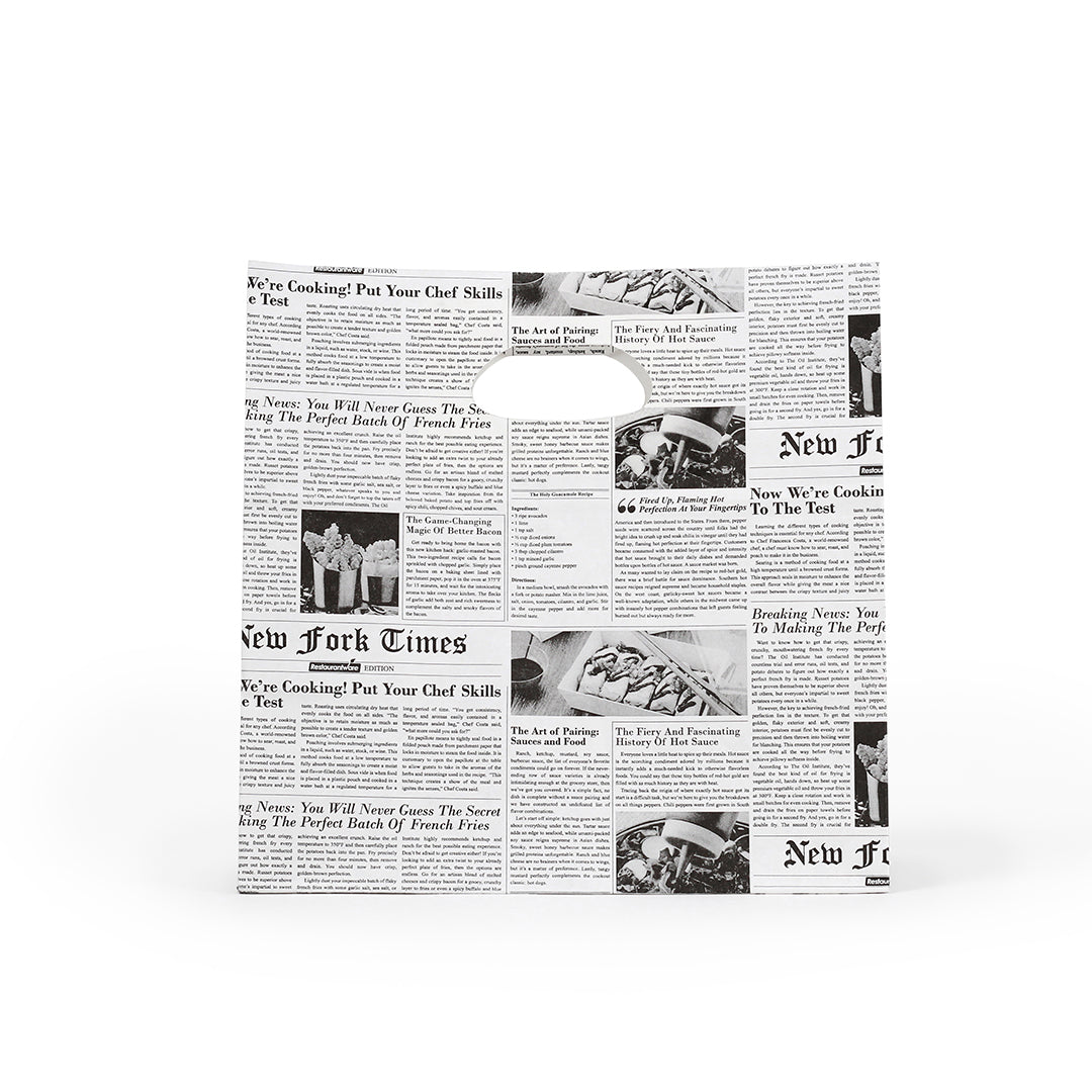 Eco-Friendly Rectangle Newsprint Paper Take Out Bags with Handles - 11