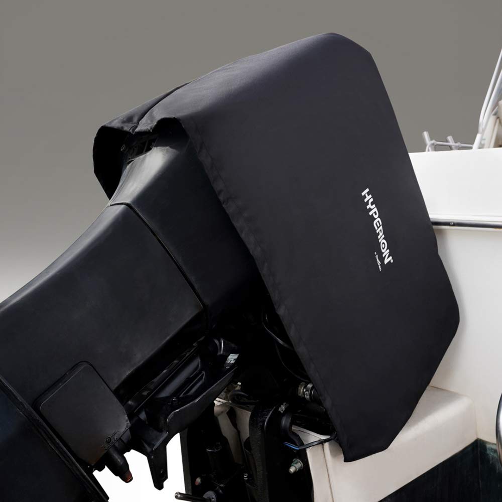 Hyperion Heavy Duty Waterproof Outboard Boat Motor Cover with Built-in Solar Charger | Weatherproof Protection for Marine Engines | Ideal for Boating, Fishing & Outdoor Water Activities