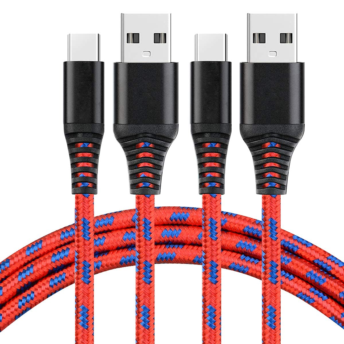 2-Pack 10ft USB Type C Fast Charging Cable - Quick Charge 3.0 Compatible with Samsung Galaxy S20/S10/S9/A71/A51/A31/A11, Kindle Fire 10, Xbox Series S, Xiaomi Redmi 10 - Perfect for Home, Office & Travel Charging