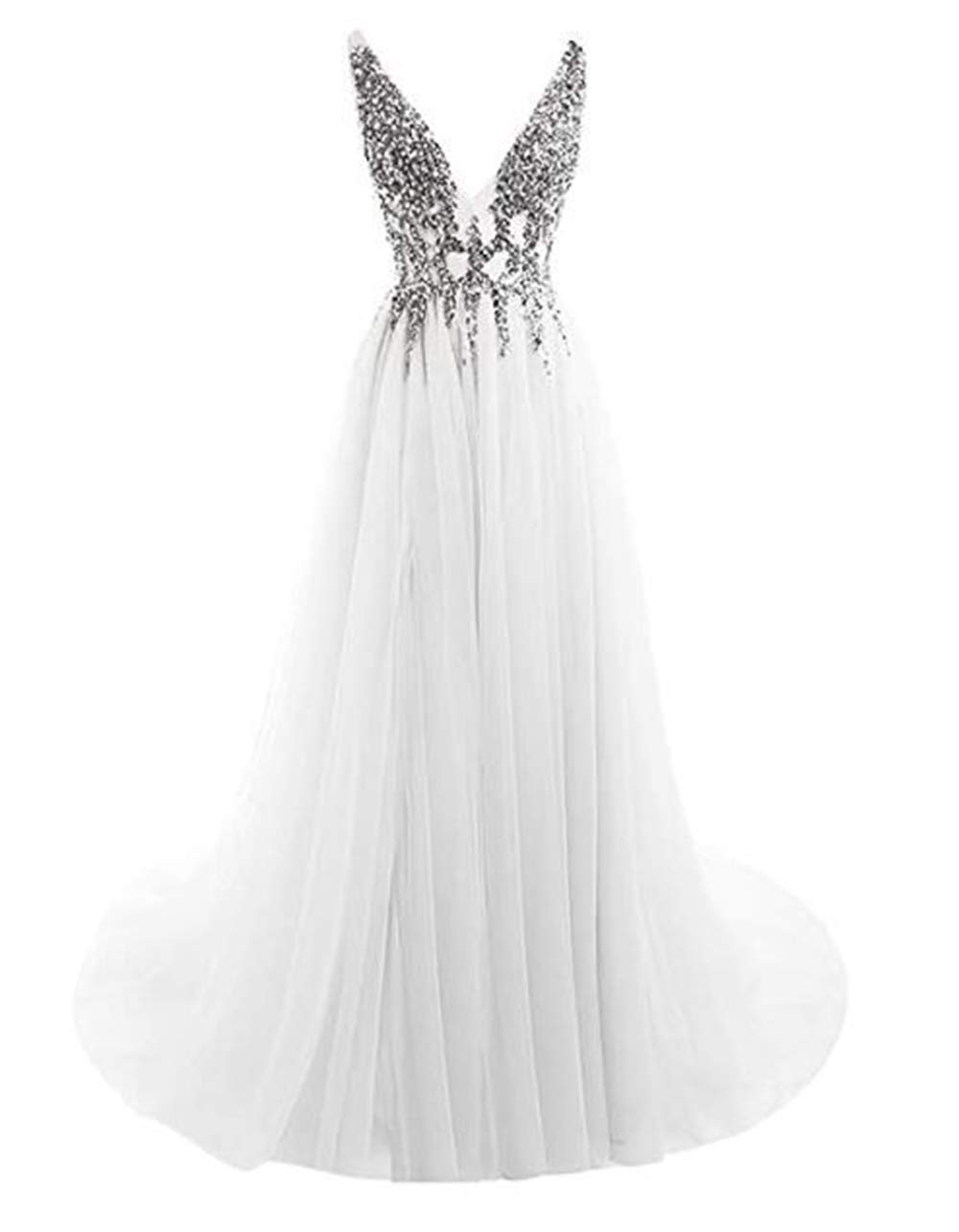 Sparkling Beaded Evening Gown for Women - Elegant Long Formal Prom Dress with High Slit | Perfect for Weddings, Galas & Special Occasions