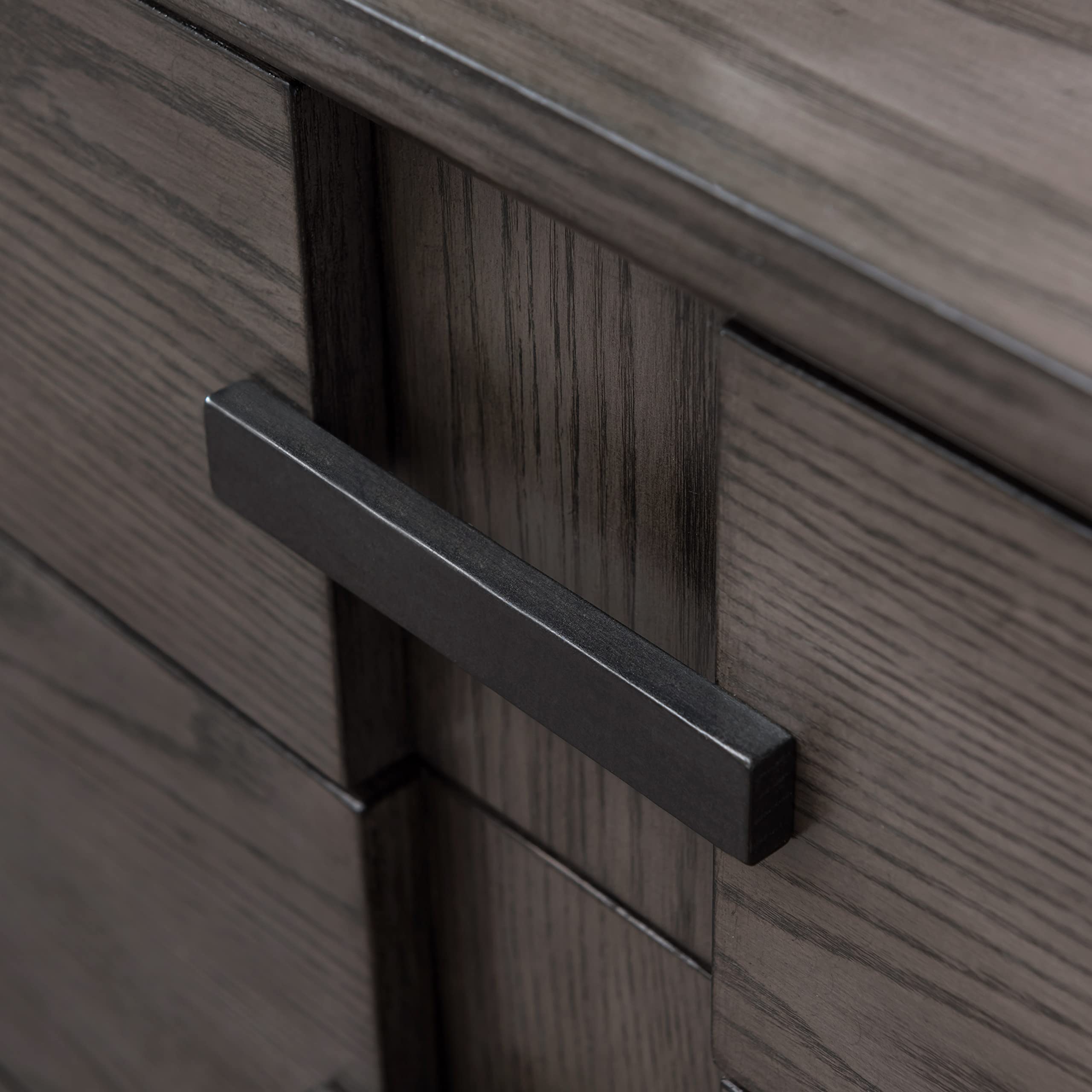 Leick Home 9075 Modern Nightstand with USB-C Fast Charging | 1-Drawer Side Table with Integrated AC/USB Ports | Durable Gray Oak Finish for Bedroom, Living Room & Office Use