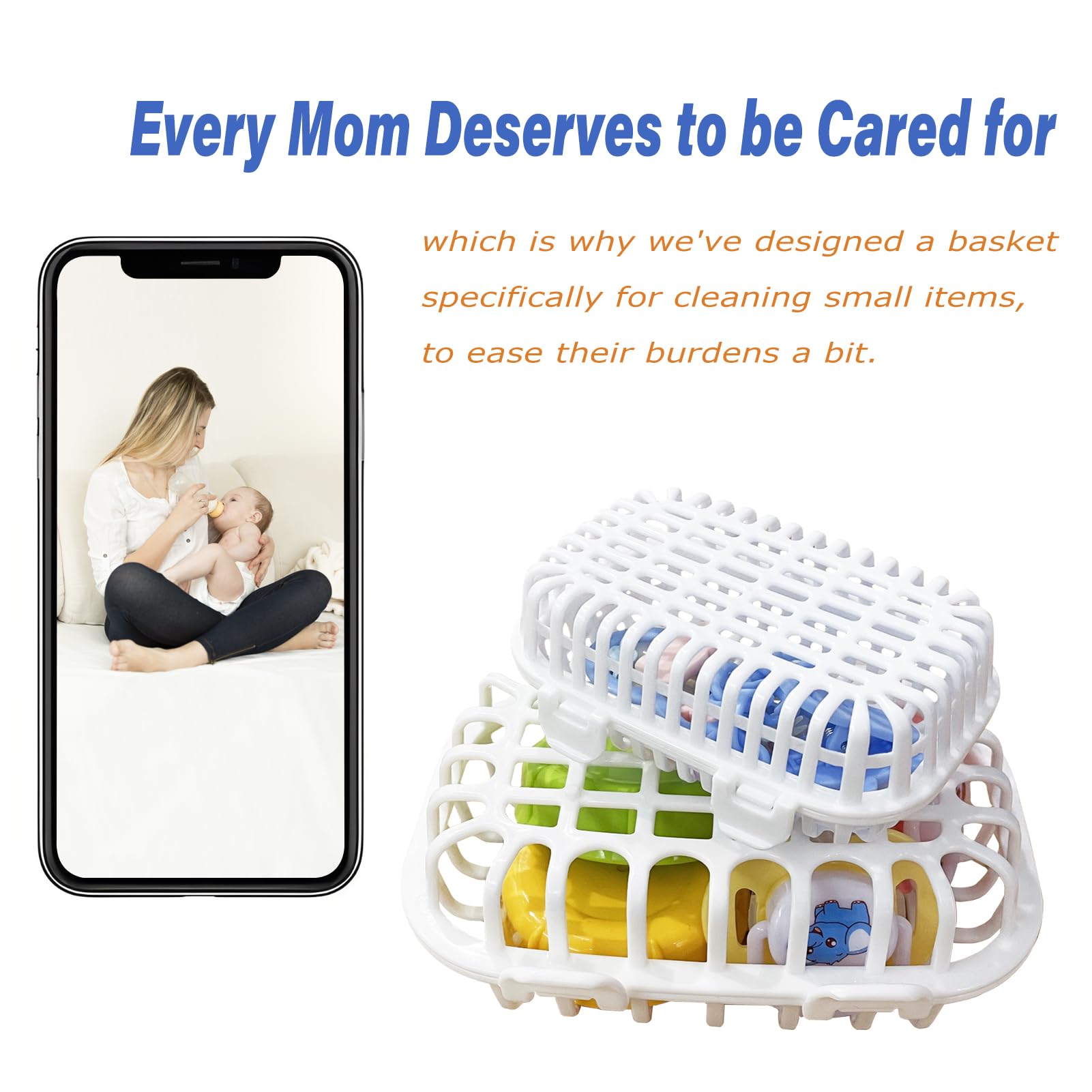 2-Pack White Dishwasher Basket for Baby Bottle Parts & Small Tools - Durable Bottle Washer & Cleaner for Easy Dishwashing (Perfect for Baby Bottles, Nipples, Utensils & Accessories)