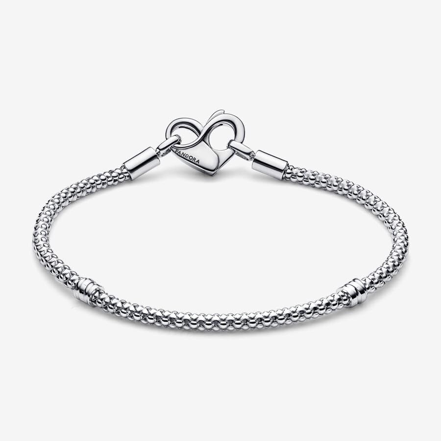 PANDORA Moments Studded Chain Bracelet - Sterling Silver Charm Bracelet for Women - Compatible with PANDORA Charms - Elegant Gift for Her with Gift Box - Perfect for Birthdays, Anniversaries & Special Occasions
