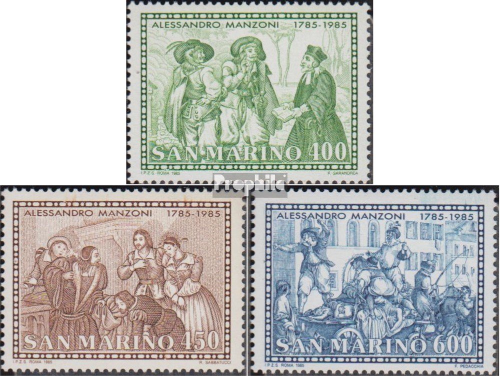 Alessandro Manzoni Stamps 1985 San Marino - Collectors Edition for Philately