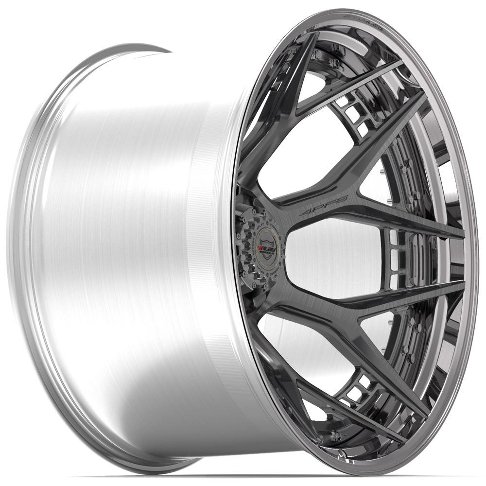 4PF6 Forged Wheels 24x14.0 6x135/6x139.7mm 106.1mm CB - Brushed with Tinted Clear Center & Polished Barrel - Premium Off-Road & Truck Rims for Ford F-150, Chevy Silverado & Ram 1500 - Durable Alloy Wheels for Enhanced Performance & Style