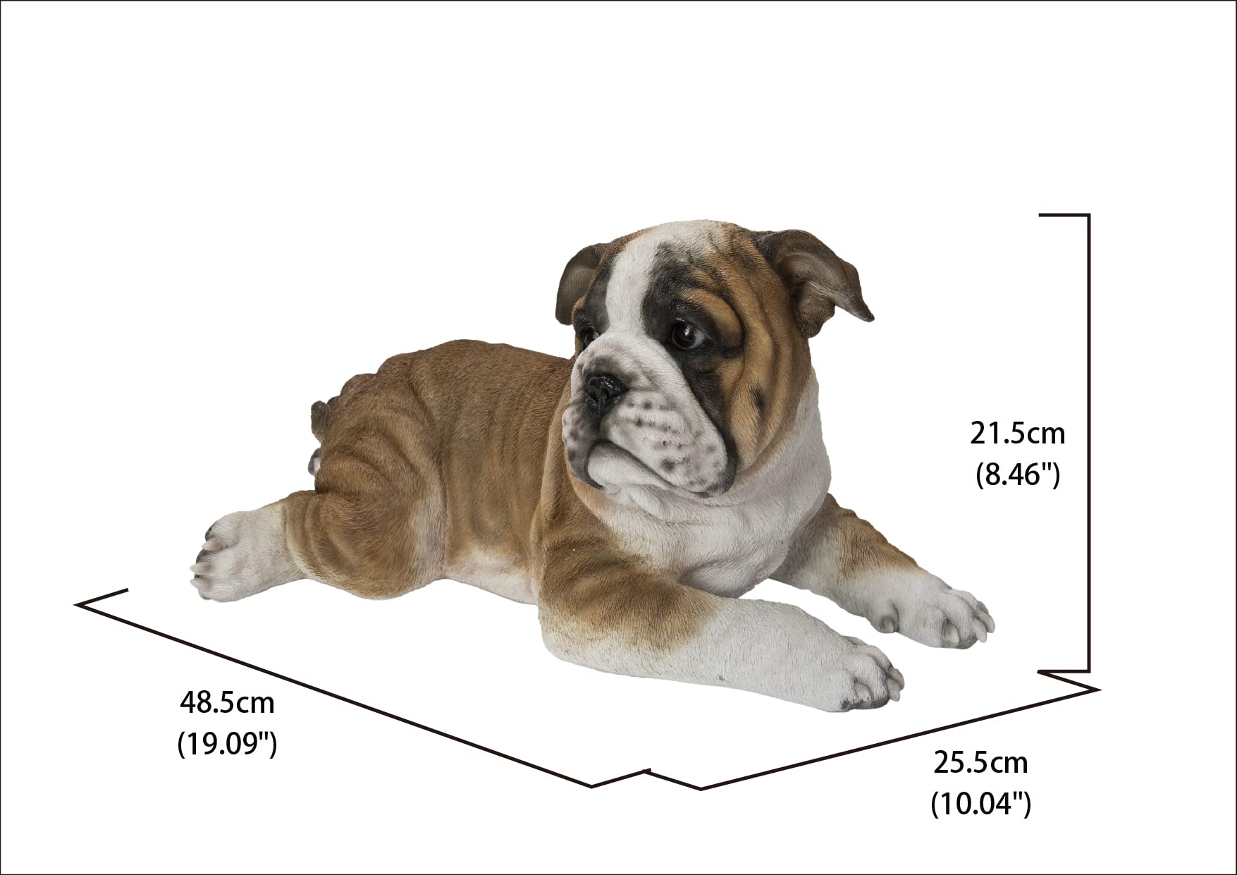Hi-Line Gift Lying Bulldog Pup - Realistic Sleeping Bulldog Statue - Home Decor, Office Desk Ornament, Garden Decor - Perfect for Dog Lovers & Unique Gift Ideas