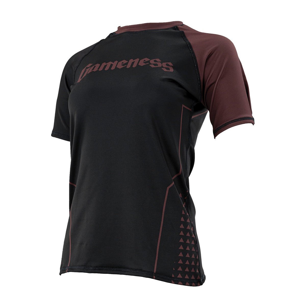 Gameness Women's Short Sleeve Pro Ranked Rash Guard - BJJ MMA Training Top for Grappling, No-Gi & Competition - Moisture Wicking & UV Protection