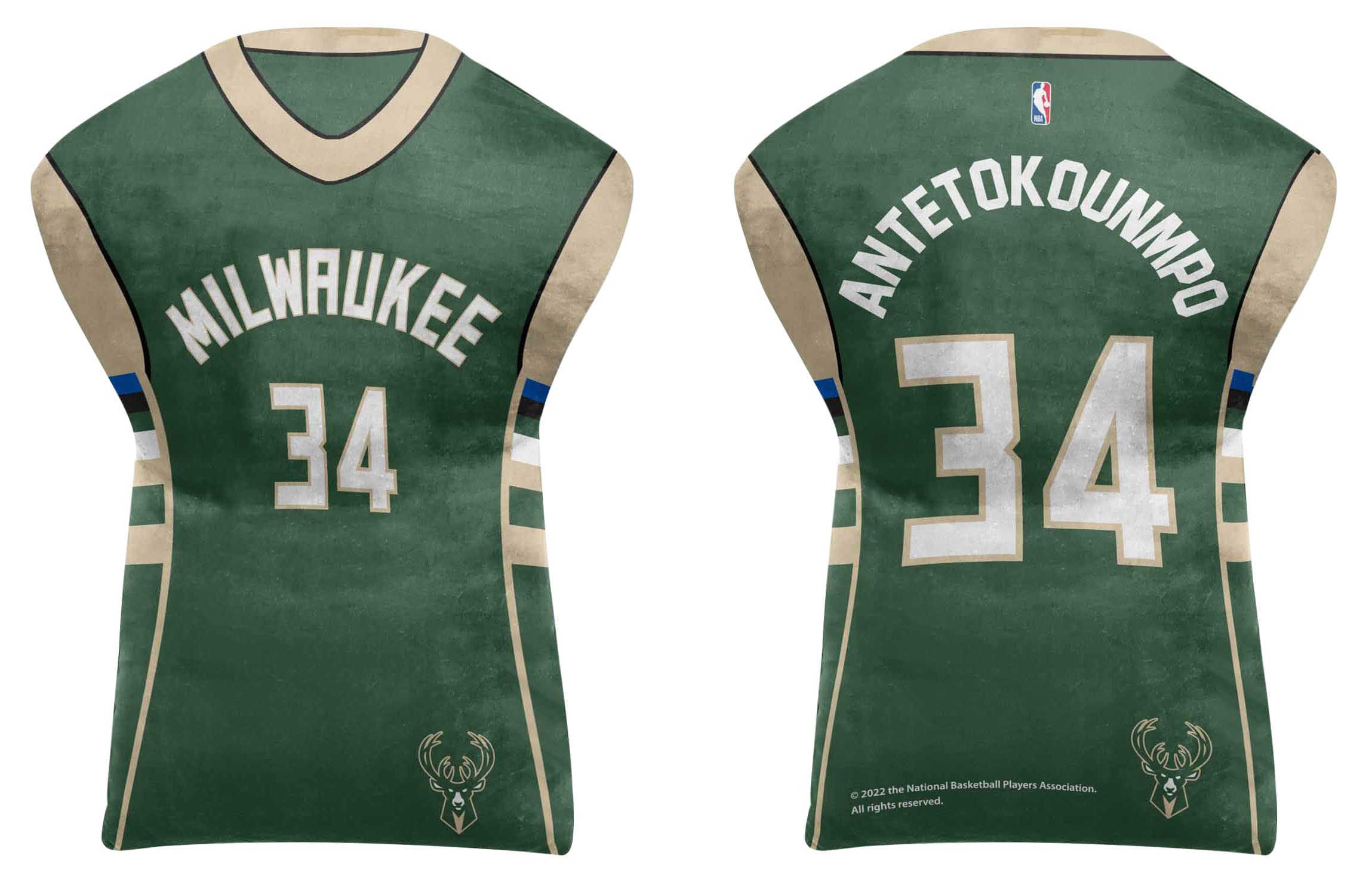 Northwest NBA Milwaukee Bucks Giannis Antetokounmpo Jersey Cloud Pillow - Green Basketball Bedding Accessories for Fans, Home Decor & Game Day Comfort