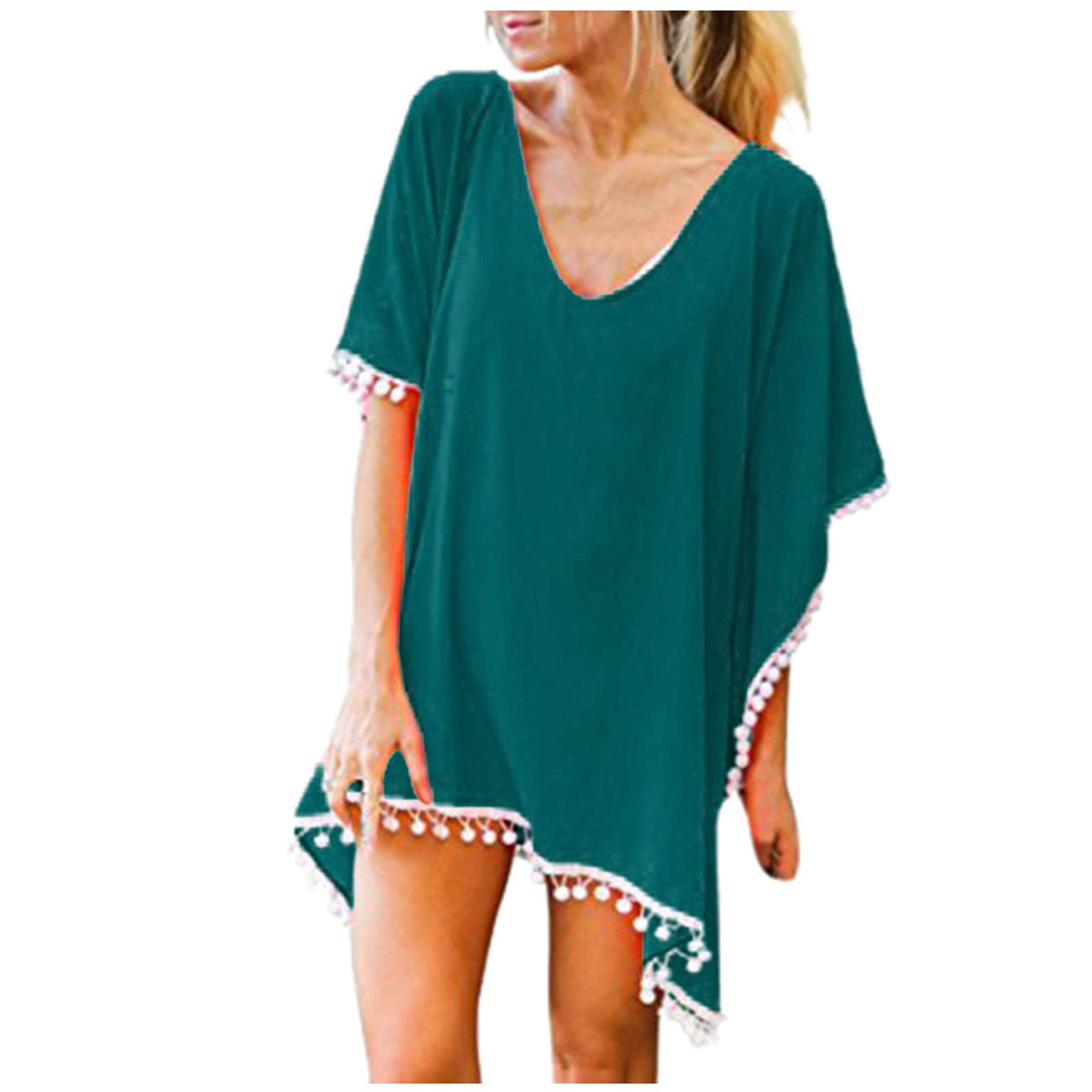 Vintage Boho Beach Cover Up for Women - Summer Casual Tassel Swimsuit Wrap - Perfect for Poolside, Beach Vacations, and Resort Wear