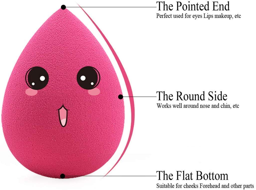 White Cherry Foundation Makeup Sponge Blender - Soft Pink Egg Blending Sponges for Liquid, Cream & Powder | Latex-Free Cosmetic Beauty Sponge for Concealer & Contour | Perfect for Wet/Dry Application & Flawless Makeup Blending | Ideal for Professional Makeup Artists & Daily Beauty Routines