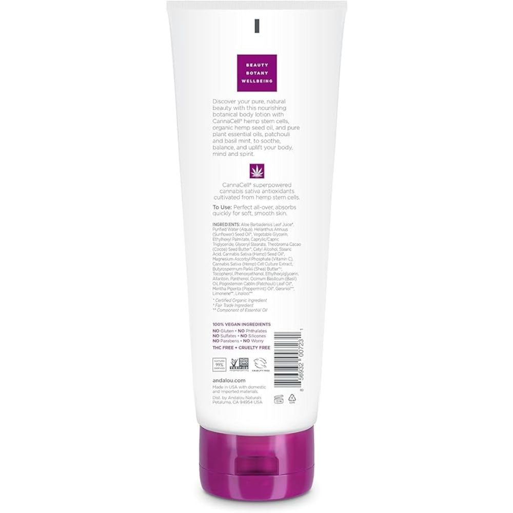 Andalou Naturals CannaCell Body Lotion - Hydrating & Nourishing 8.5 oz for Dry Skin - Perfect for Daily Moisturizing & Self-Care Rituals