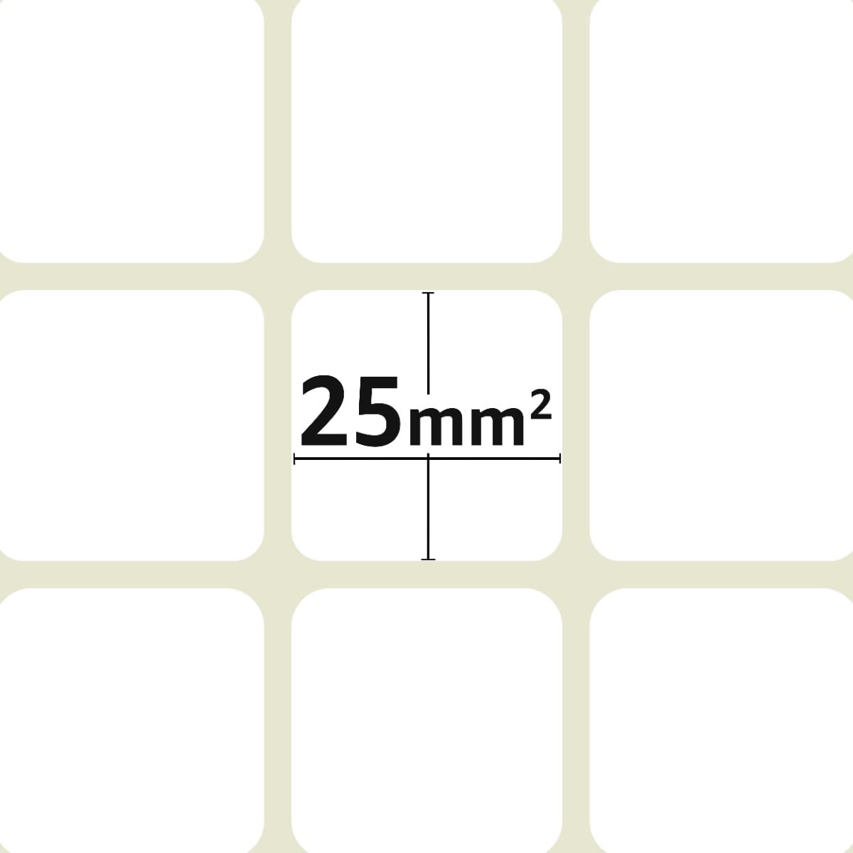 UOFFICE 25mm Square White Adhesive Labels for Office & Shipping