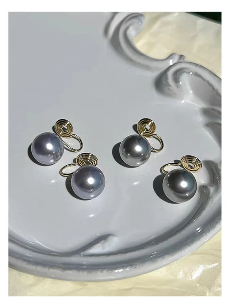 ALA Rising | Elegant Gray Pearl Earrings for Women - Unique Fashion Jewelry for Office & Party Wear - Perfect Gift for Her