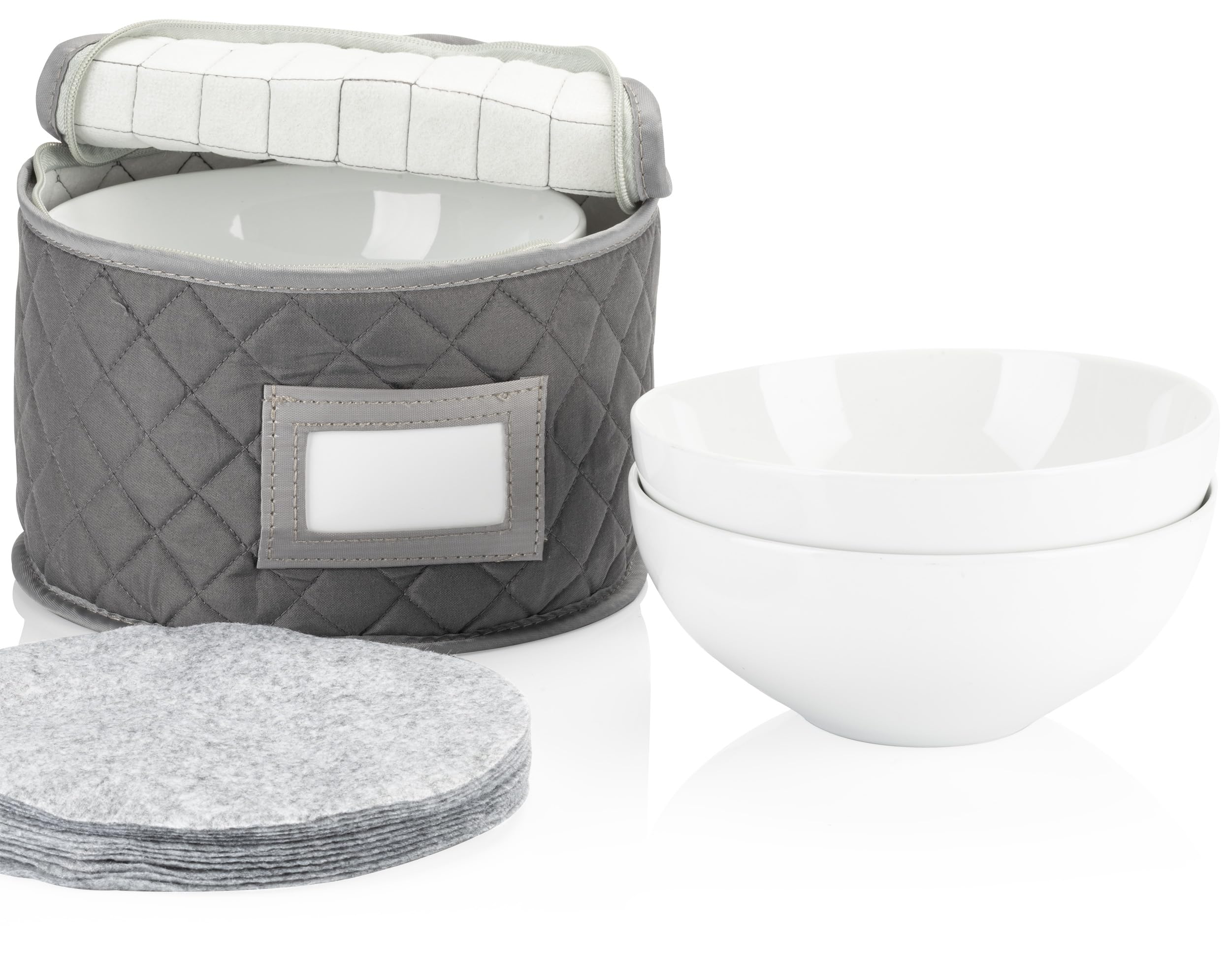 Quilted Storage Case for Dessert Plates, Bowls, and Saucers - 8