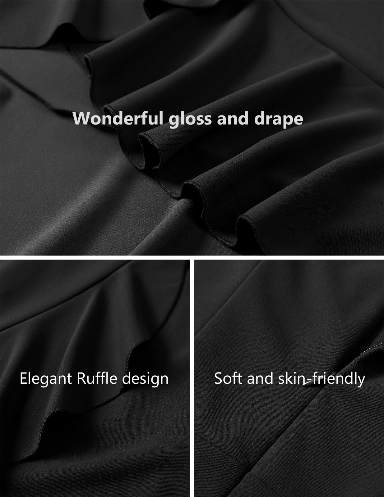 DRESSTELLS Women's Cocktail Dresses 2025 | Formal Wedding Guest Dress with Ruffle Detail | V-Neck Vintage Evening Gown for Prom, Party & Special Occasions