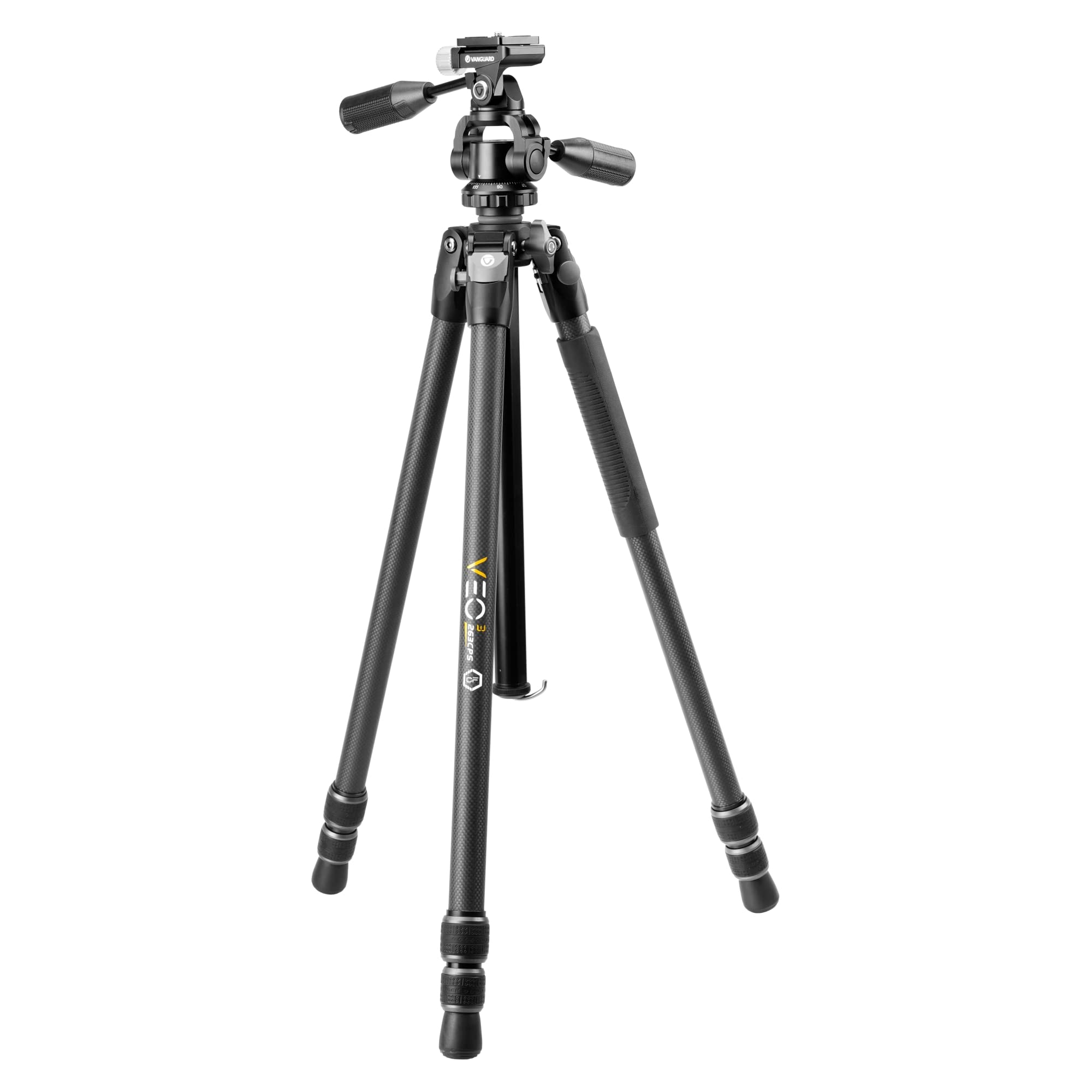 Vanguard VEO3 263CPS Carbon Fiber Tripod with VEO PH-38S 3-Way Panhead - Lightweight Travel Tripod for Photography, Videography & Outdoor Adventures