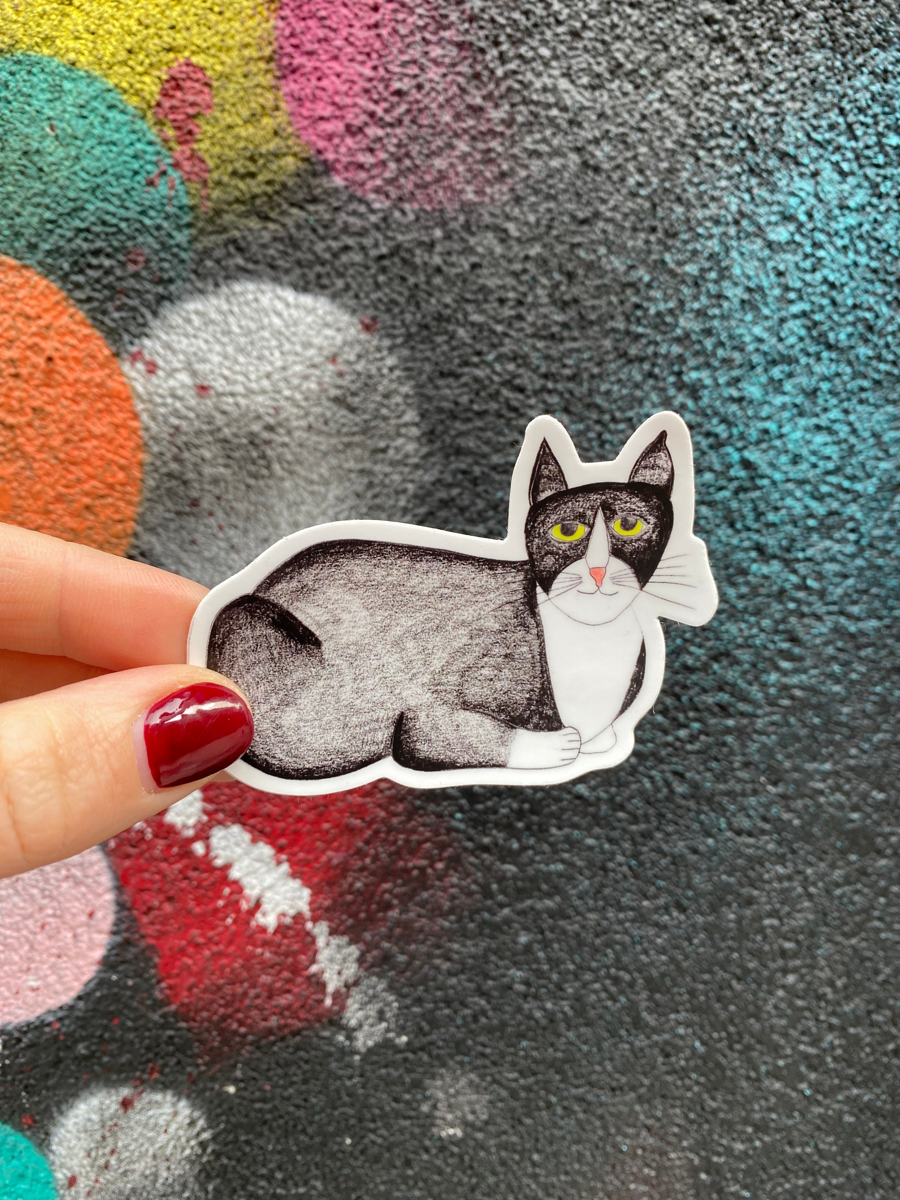 Cute Jasper Cat Sticker - Waterproof Vinyl Decal for Laptops, Cars & DIY Crafts - Perfect for Pet Lovers & Kawaii Decor