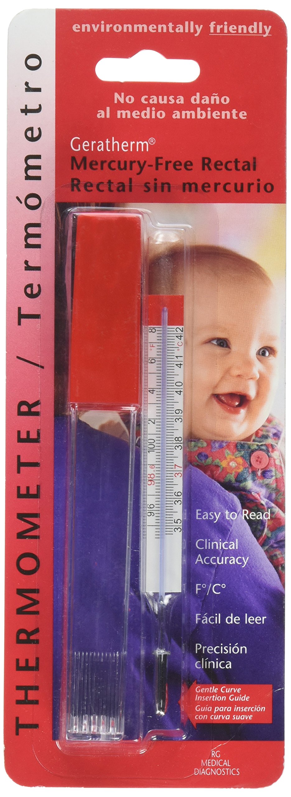 Geratherm Mercury-Free Digital Rectal Thermometer - Accurate Fever & Temperature Monitoring for Babies, Adults & Pets - Ideal for Home, Hospital & Travel Use