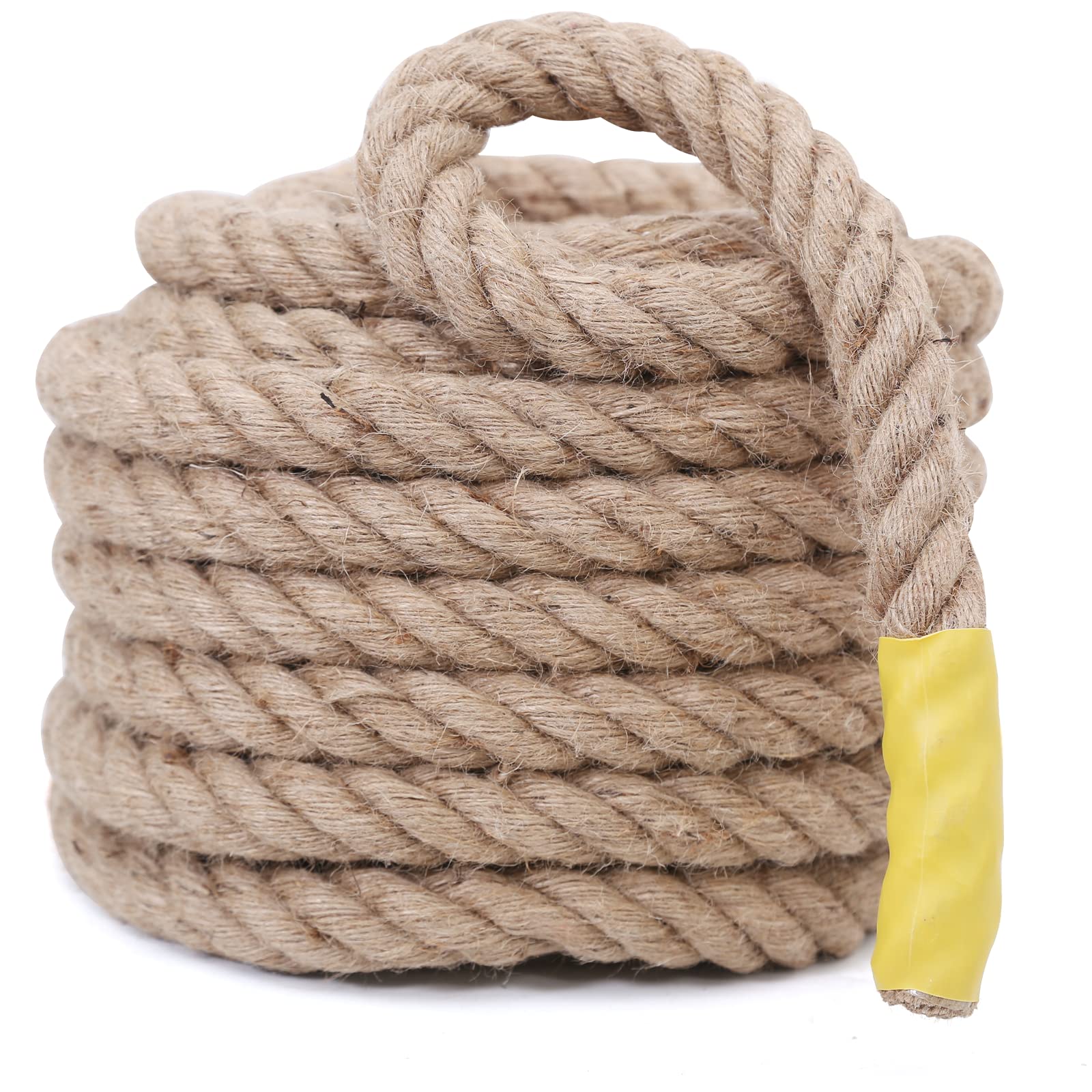 Natural Jute Rope 1.5 Inch x 100 Ft - Heavy Duty Manila Hemp Rope for Crafts, Tree Swing, Gardening, Bundling, Hammock, Nautical Decor, Tug of War & Home Decoration | DIY Projects, Outdoor Activities & Coastal Themed Decor