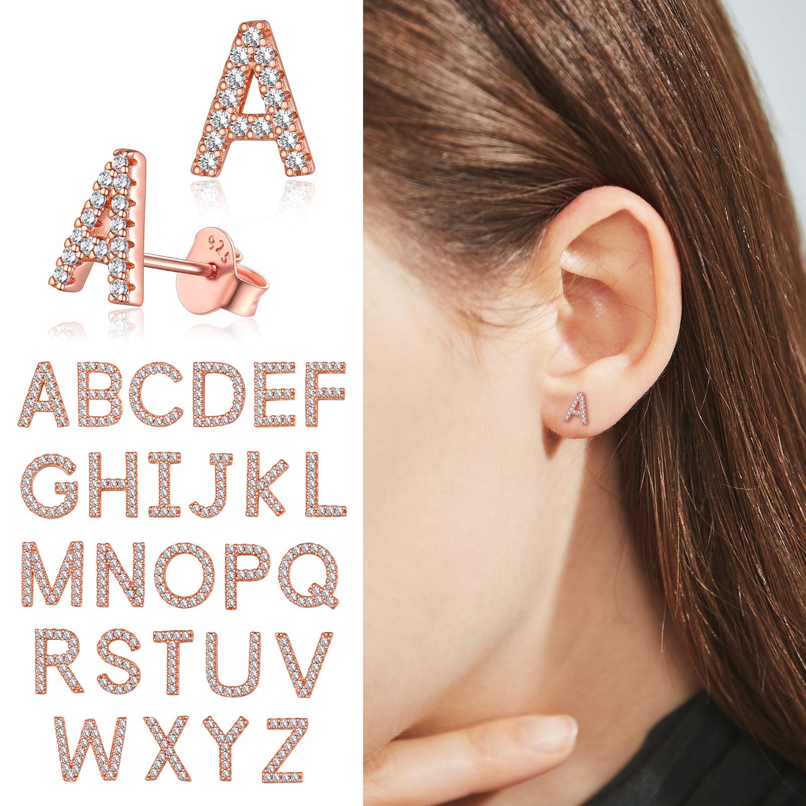 Elegant Silver Initial 'Q' Stud Earrings for Women - Sterling Silver Tiny Letter Charm Earrings | Perfect for Gifts, Birthdays, and Everyday Wear