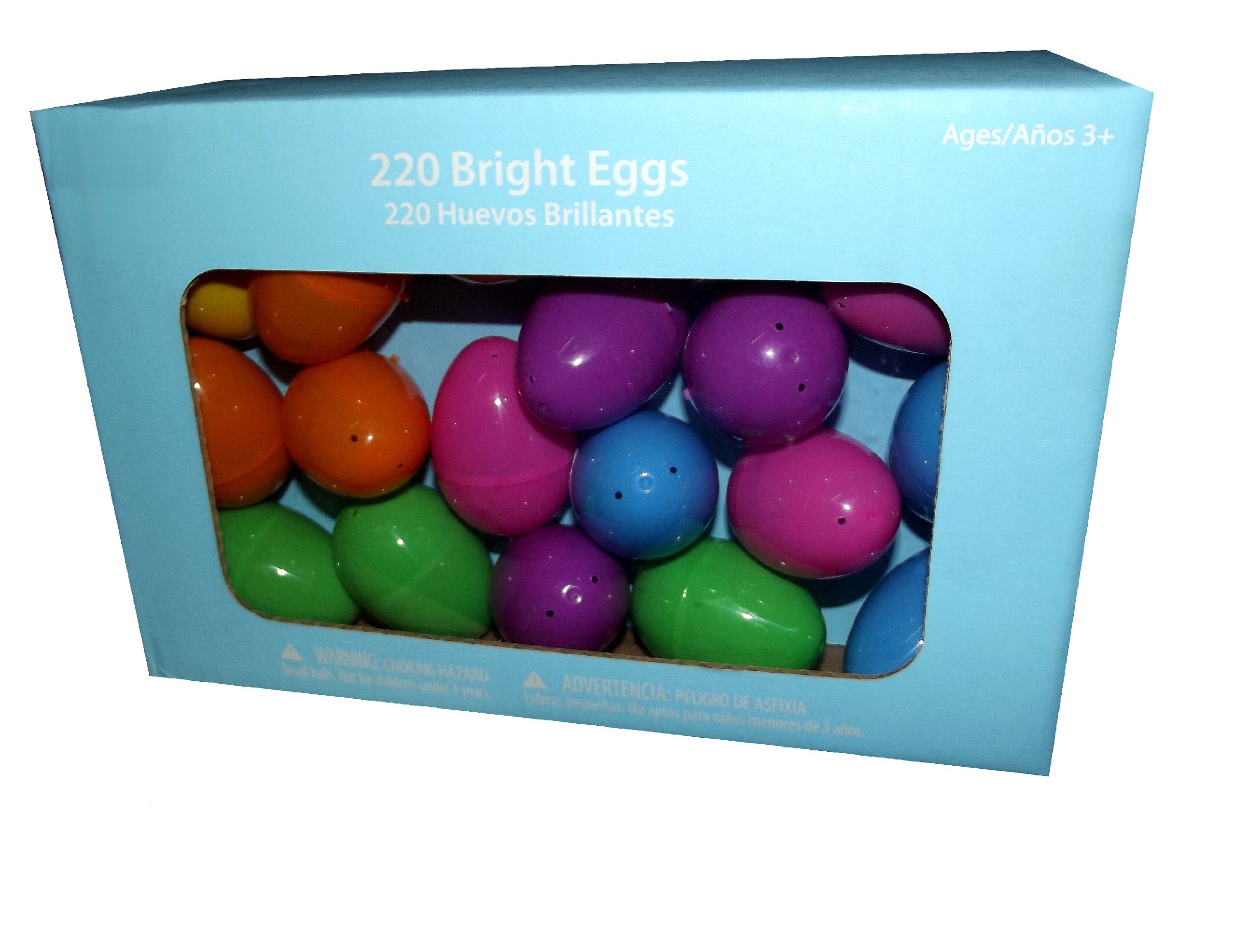 220 Bright Colored Plastic Easter Eggs for Kids - Bulk Assorted Colors Easter Egg Hunt Supplies for Party Decorations & Spring Celebrations