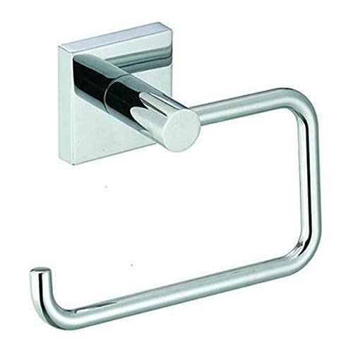 Chrome Paper Holder - Modern Toilet Paper Stand for Bathroom Decor & Organization | Space-Saving Toilet Paper Storage & Vanity Organizer | Perfect for Small Bathrooms, Powder Rooms & Guest Baths