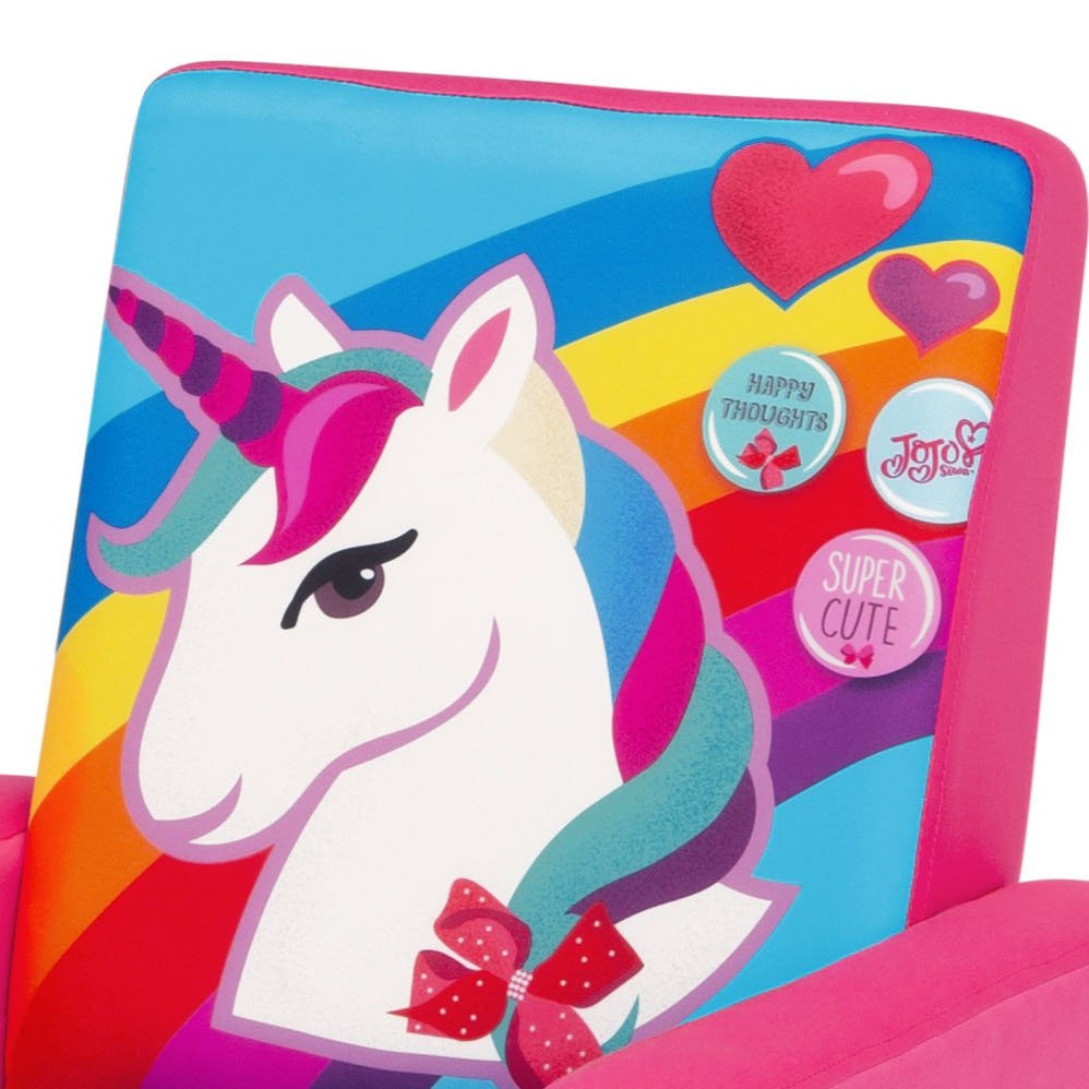 JoJo Siwa High Back Upholstered Chair for Kids - Stylish & Comfortable Gaming, Study & Bedroom Seating for Girls & Teens - Perfect for Gaming Setup, Homework & Room Decor
