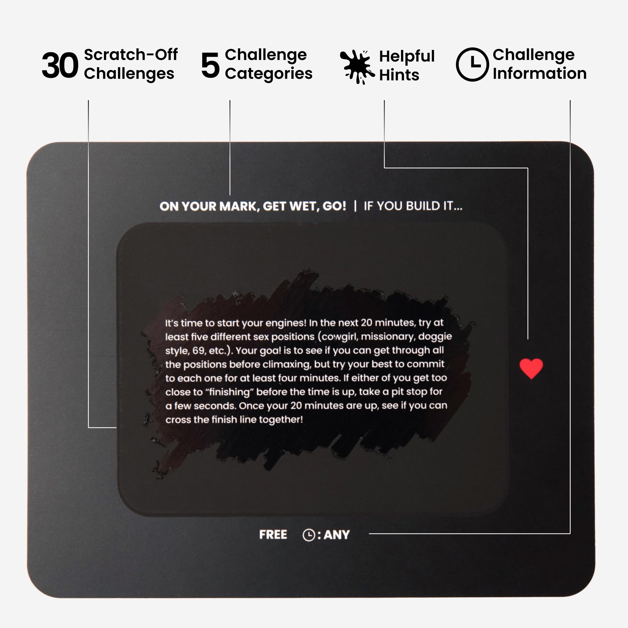The Adventure Challenge - 30 Romantic Scratch-Off Date Ideas for Couples | Fun Intimate Games & Quick Date Night Activities | Therapist Approved & LGBTQ+ Friendly | Perfect for Anniversaries, Valentine's Day & Relationship Building