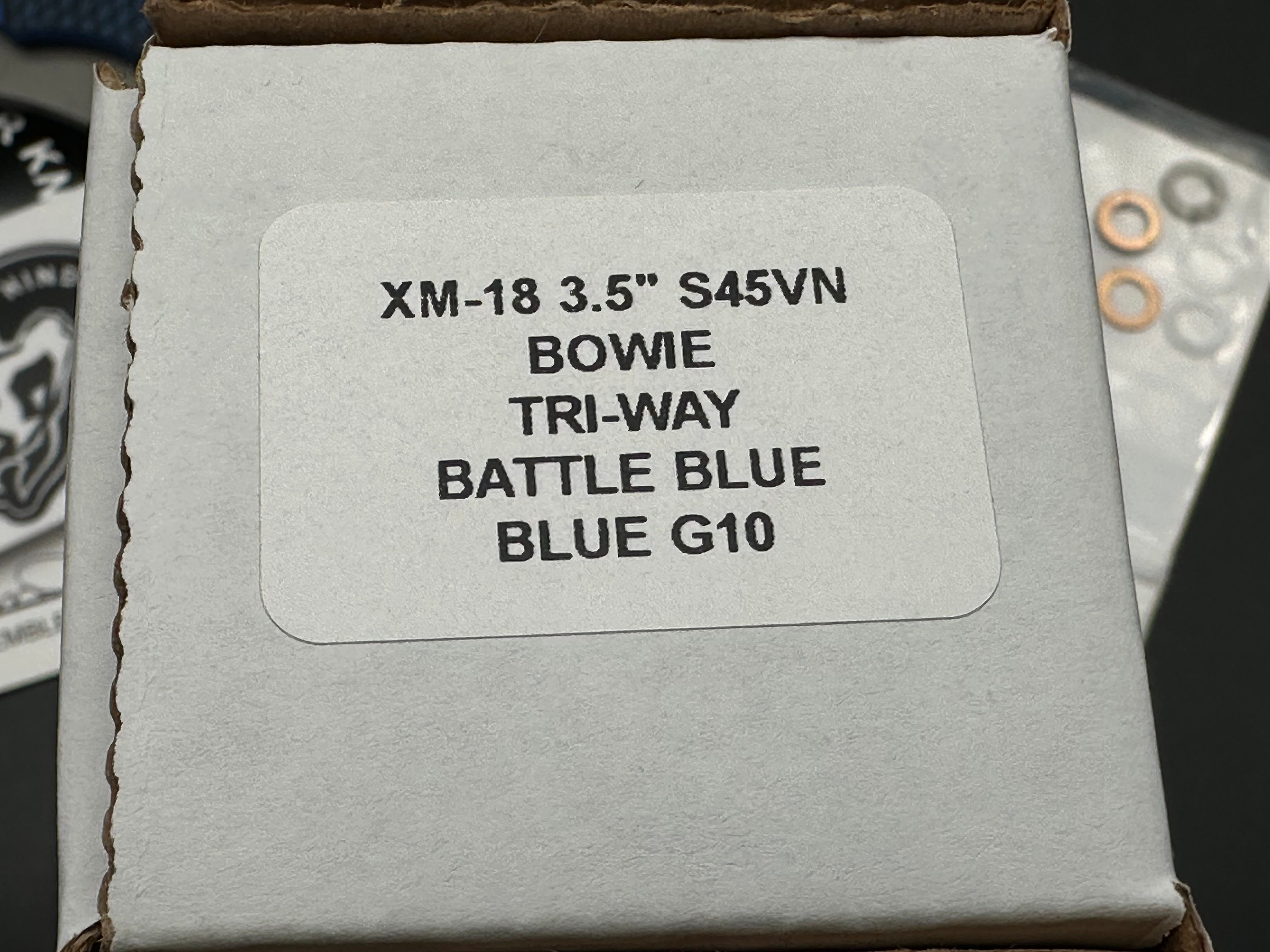 Hinder XM-18 Bowie Flipper Knife - Working Finish Battle Blue Titanium Blade - EDC, Outdoor Camping & Survival Gear