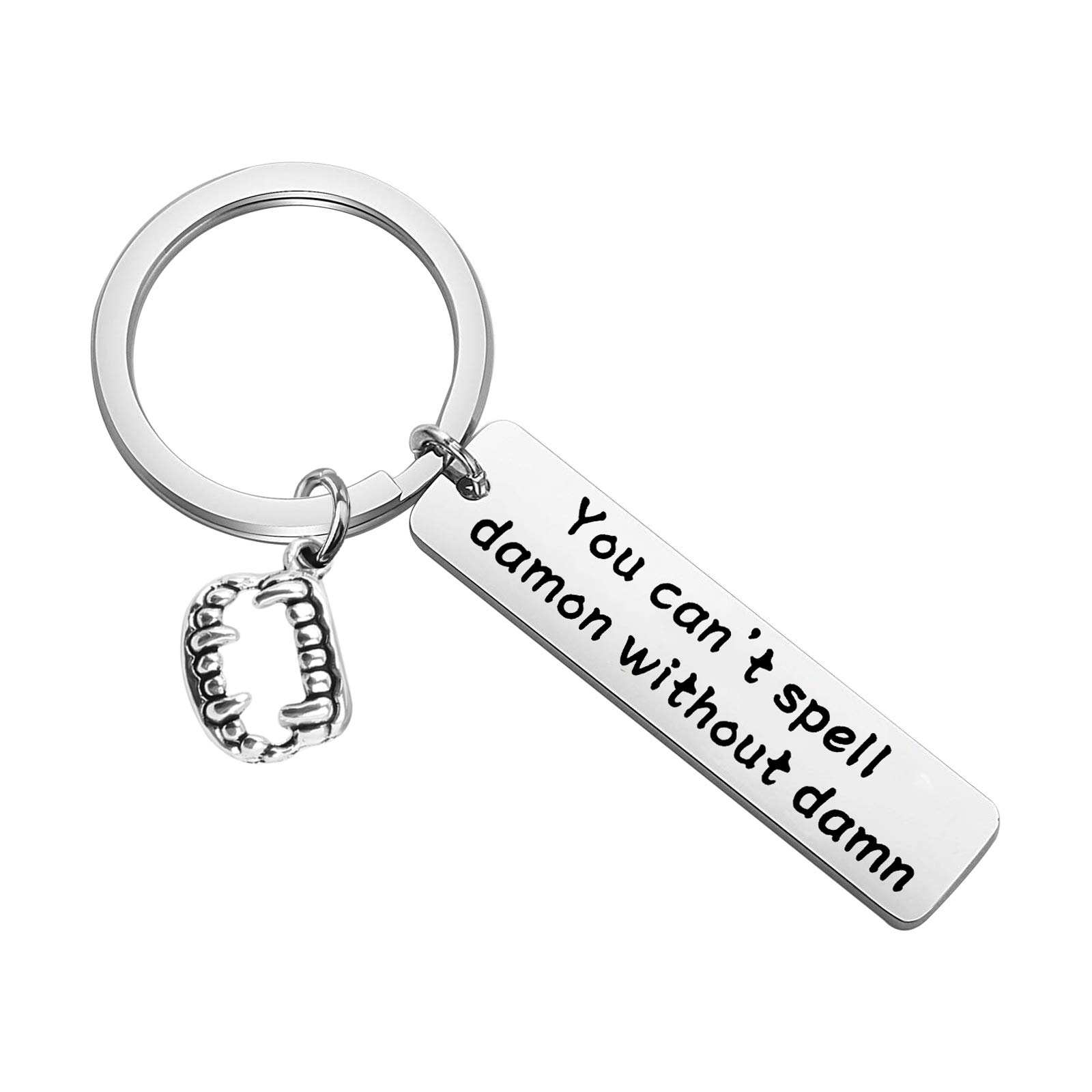 Vampire Inspired Jewelry Keychain - Funny 'Damon' Gift for Vampire Diaries Fans | Perfect for Cosplay, Halloween & TV Show Merch Collectors
